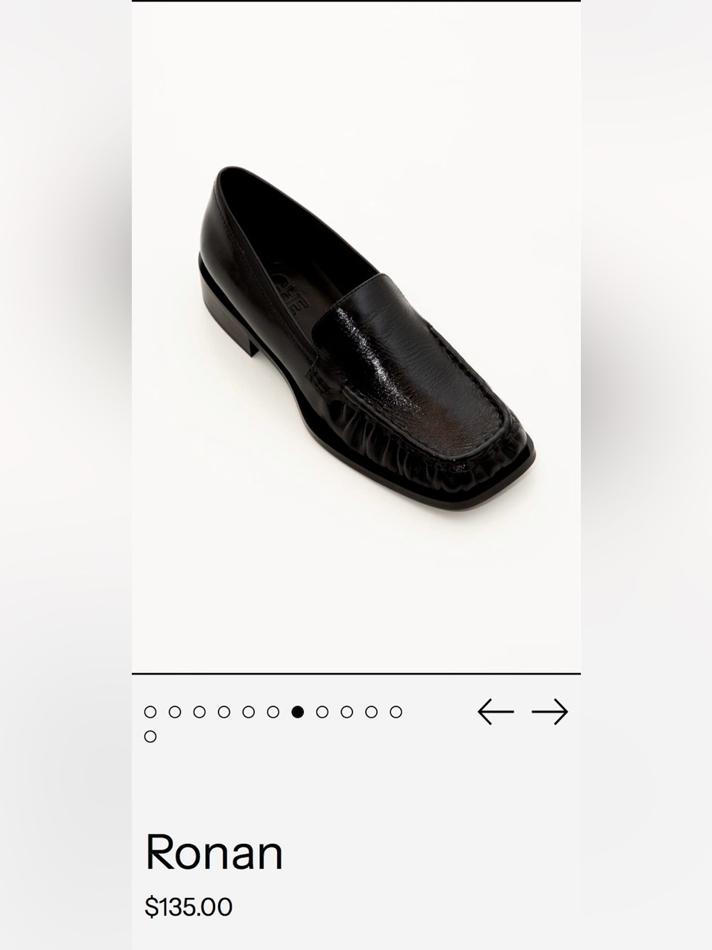Peche Ronan square toe loafer; size 37